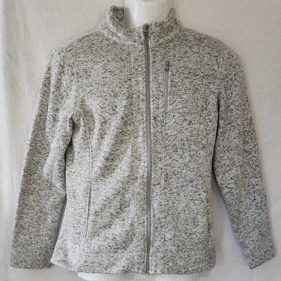 Andrew Marc New York Fleece Zip up Performence Marled Sweater with pockets W Med - Picture 1 of 11